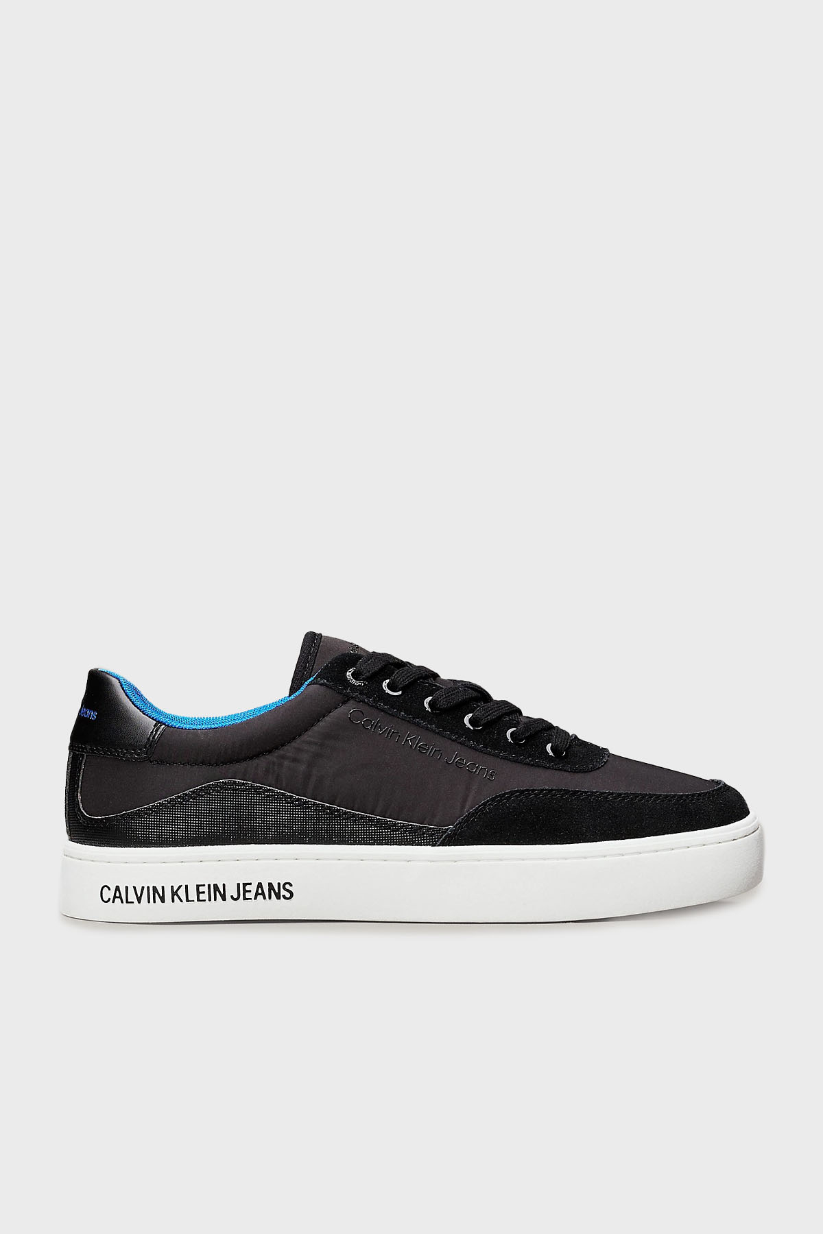 Calvin Klein Süet Detaylı Logolu Sneaker  YM0YM006690GP Erkek Ayakkabı YM0YM00669 0GP SİYAH-MAVİ