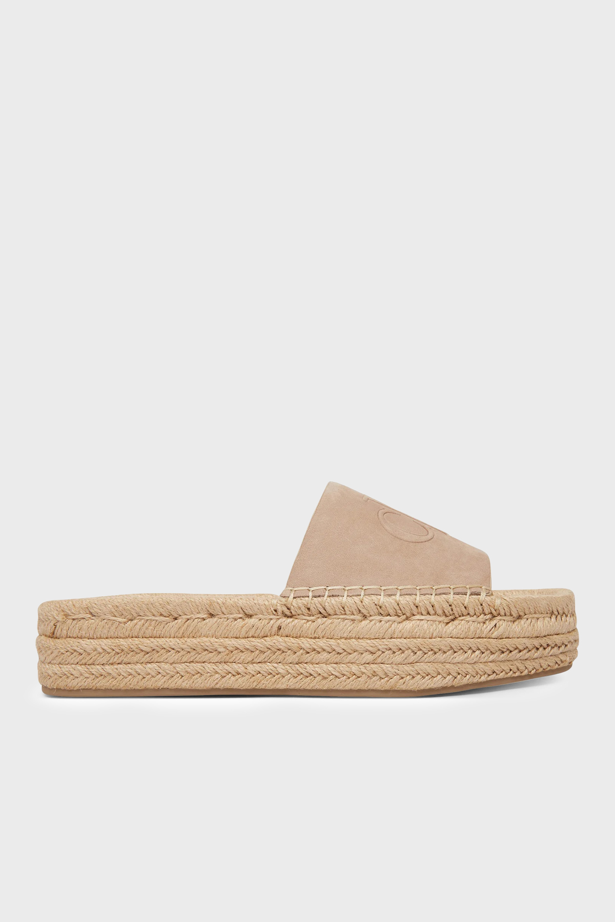 Calvin Klein Süet Logolu  HW0HW02890A04 Kadın Terlik HW0HW02890 A04 VİZON
