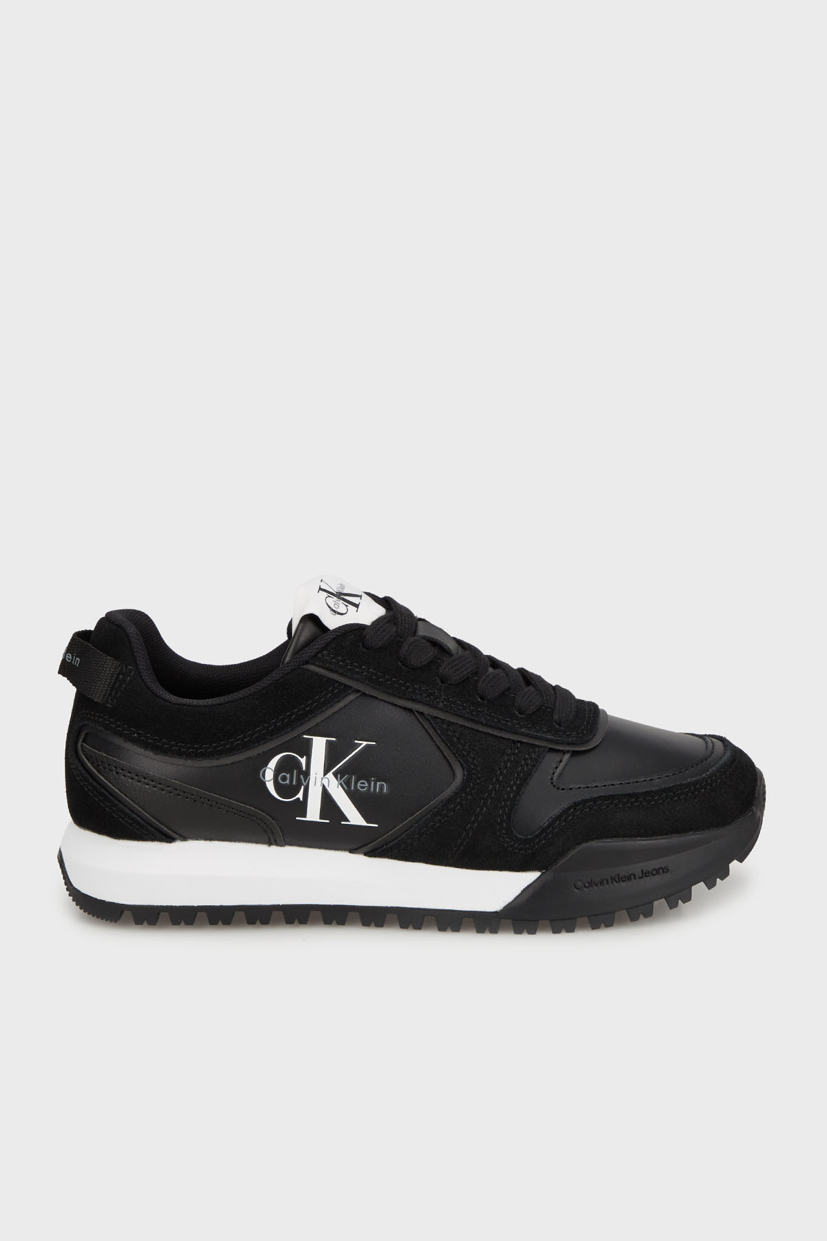 Calvin Klein Süet Logolu Sneaker  YW0YW02052 Kadın Ayakkabı YW0YW02052 0GM SİYAH-BEYAZ