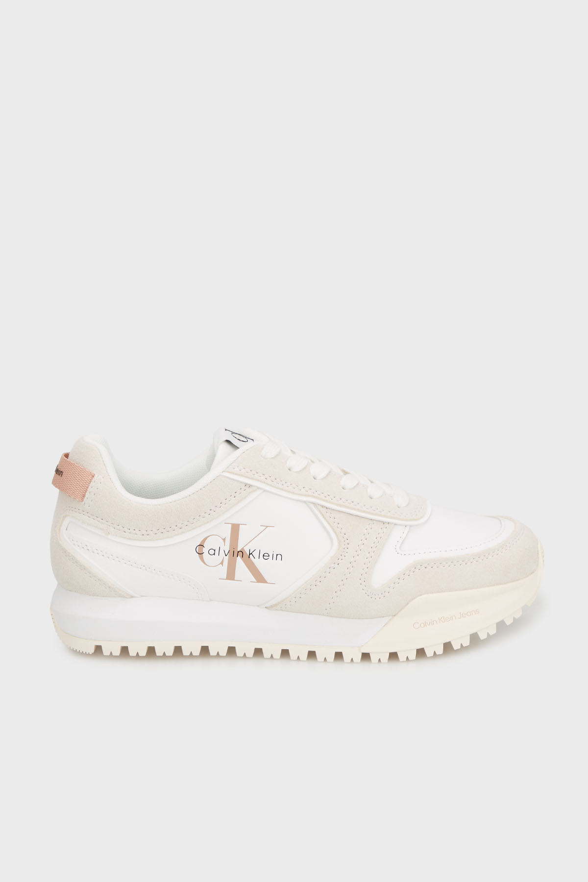 Calvin Klein Süet Logolu Sneaker  YW0YW0205205P Kadın Ayakkabı YW0YW02052 05P BEYAZ