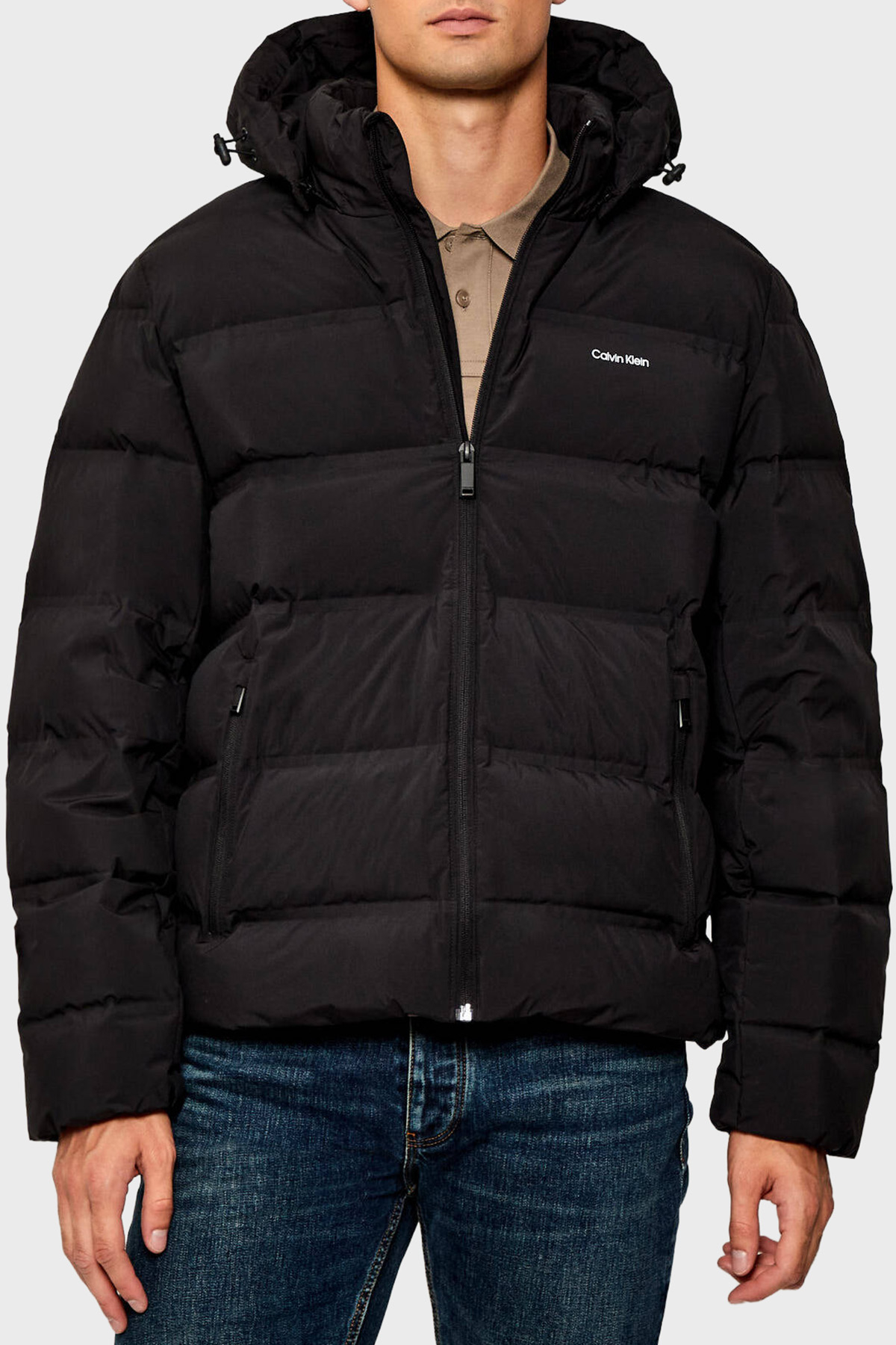 Calvin Klein Suya Dayanıklı Regular Fit Çıkarılabilir Kapüşonlu Şişme  LV04LD517GUB1 Erkek Mont LV04LD517G UB1 SİYAH