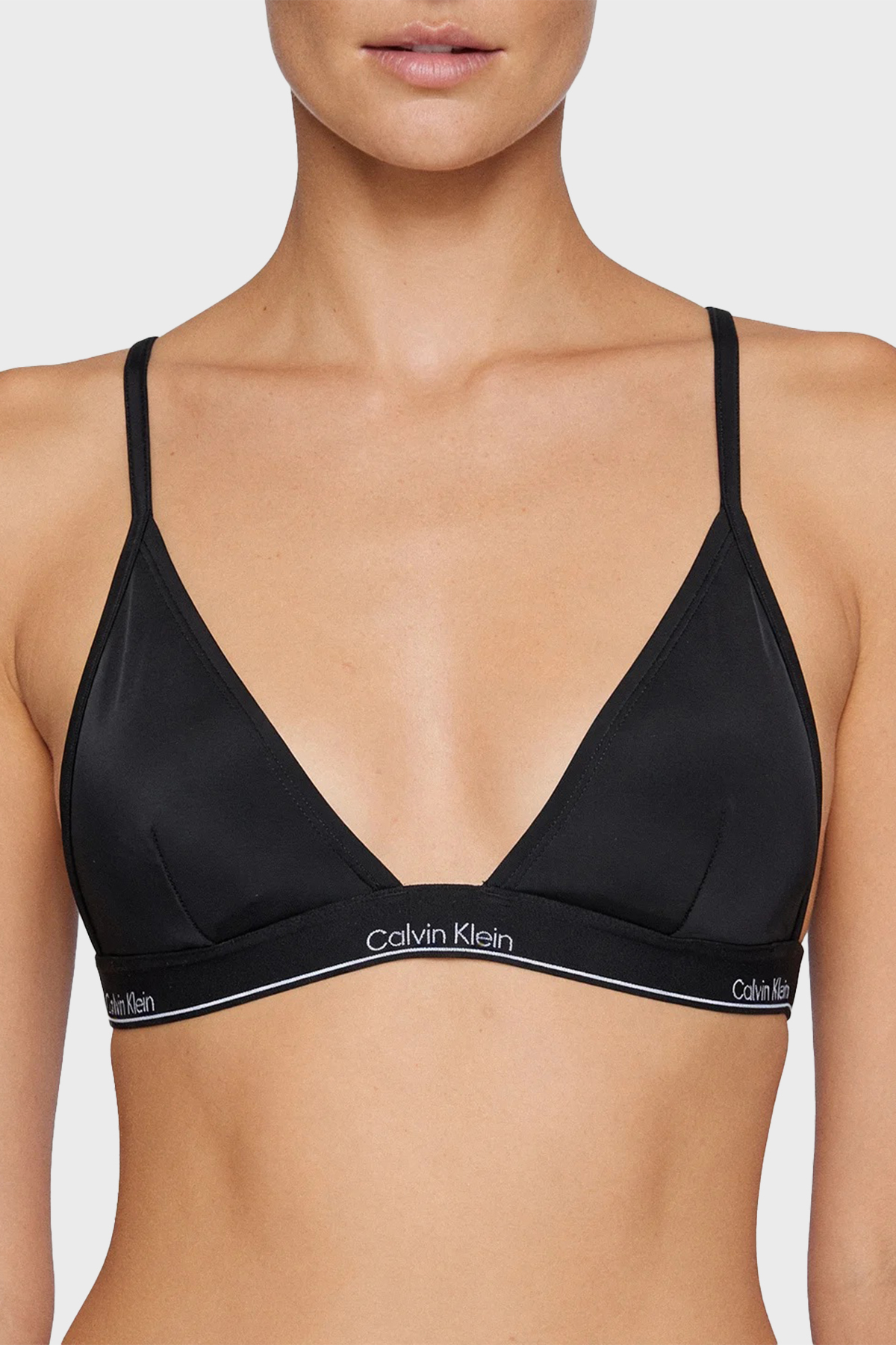 Calvin Klein Üçgen Logolu  LV00Q61208UB1 Kadın Bikini Üstü LV00Q61208 UB1 SİYAH