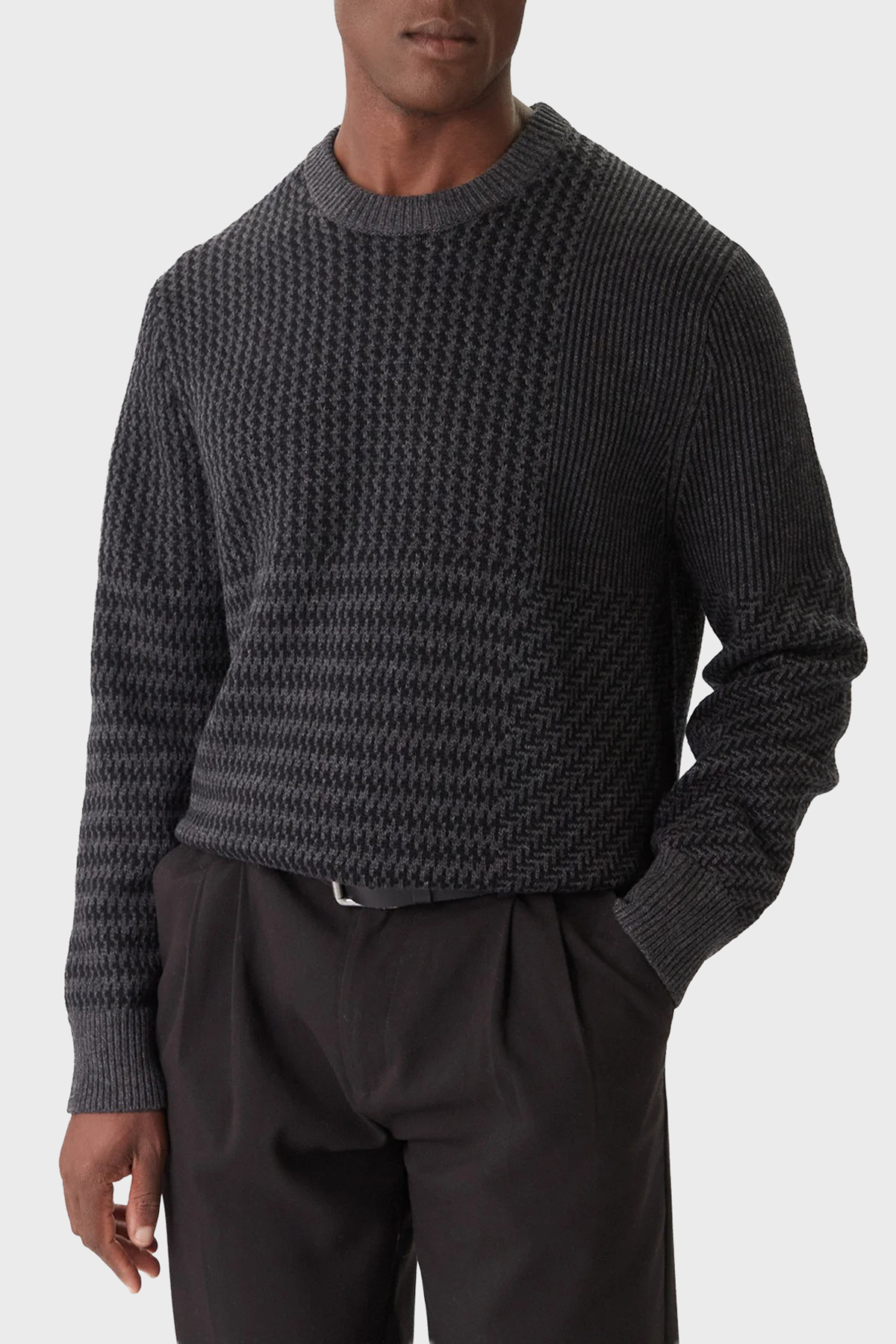 Calvin Klein Yünlü Regular Fit Bisiklet Yaka Örme  LV04LD306GP81 Erkek Kazak LV04LD306G P81 GRİ