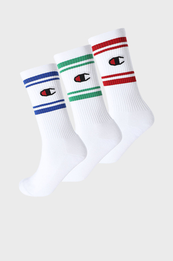 Champion Logolu Pamuklu 3 Pack Unisex Çorap U20081 WHT/WHT/WHT WW001 BEYAZ - 1