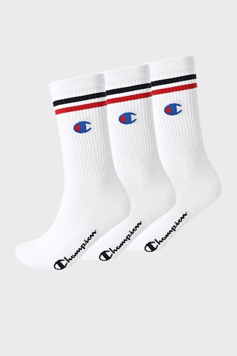 Champion Logolu Pamuklu 3 Pack Unisex Çorap U20113 WHT/WHT/WHT WW001 BEYAZ - 1