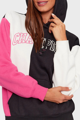 Champion Pamuklu İçi Polarlı Kapüşonlu Bayan Sweat 116742 NBK/WAY/FPL KK001 SİYAH-BEYAZ - 4