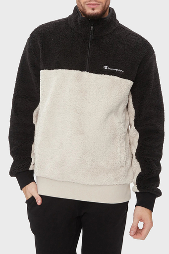 Champion Regular Fit Yarım Fermuarlı Teddy Polar Erkek Sweat 219442 SVL/NBK ES057 SİYAH-EKRU - 1
