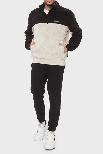 Champion Regular Fit Yarım Fermuarlı Teddy Polar Erkek Sweat 219442 SVL/NBK ES057 SİYAH-EKRU - 3