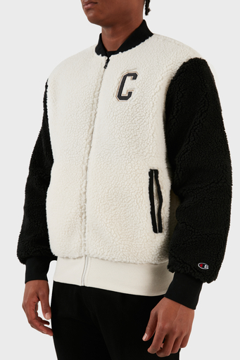 Champion Renk Bloklu Kolej Yaka Tam Fermuarlı Teddy Polar Bomber Erkek Ceket 219448 WSW/NBK WW034 EKRU - 5