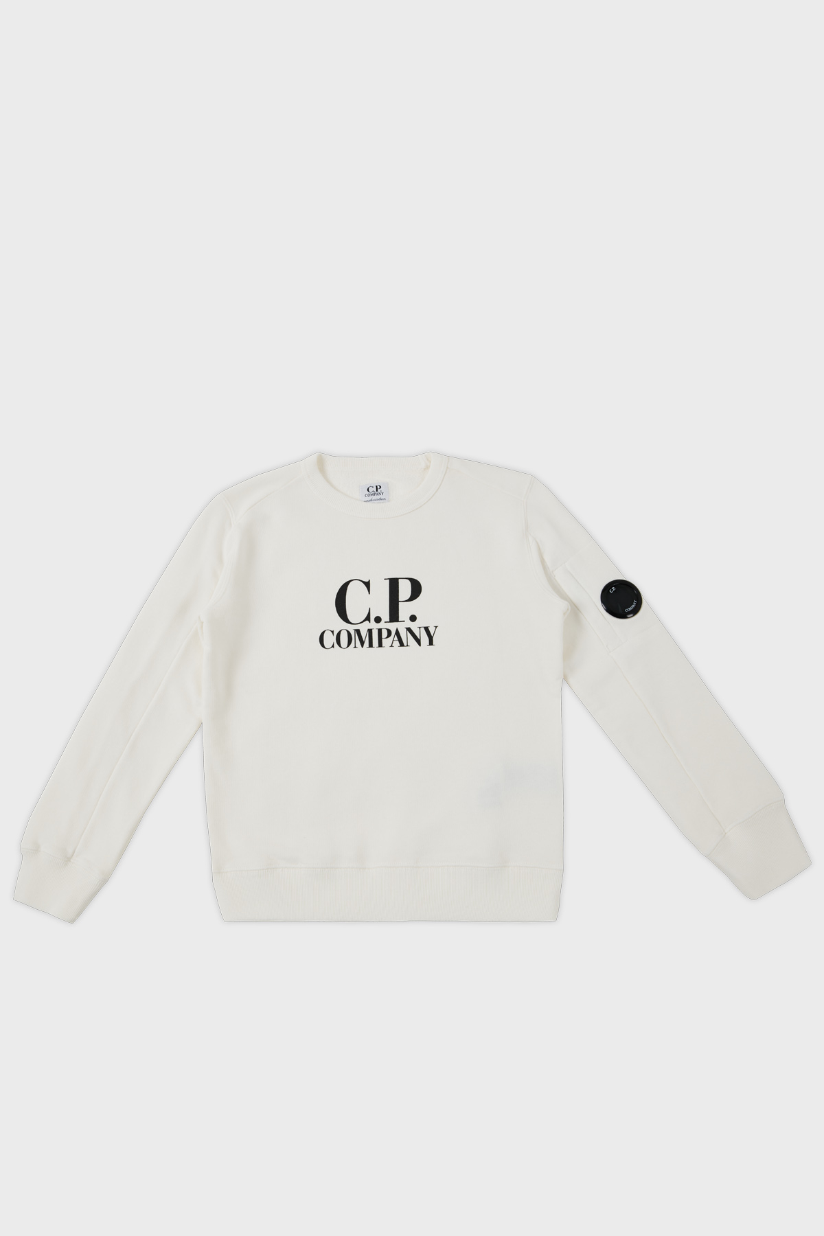 C.P. Company Pamuklu Bisiklet Yaka Çocuk Sweat 10CKSS058 003569W 103 BEYAZ
