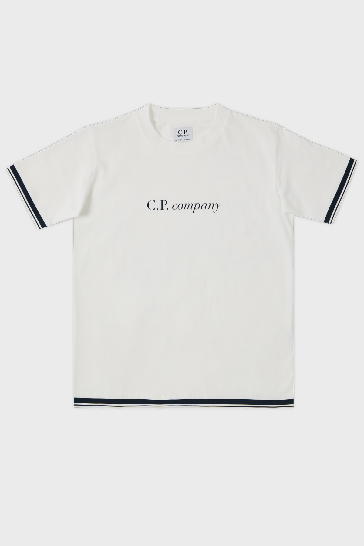 C.P. Company Pamuklu Bisiklet Yaka Çocuk T Shirt 10CKTS048 005792W 103 BEYAZ