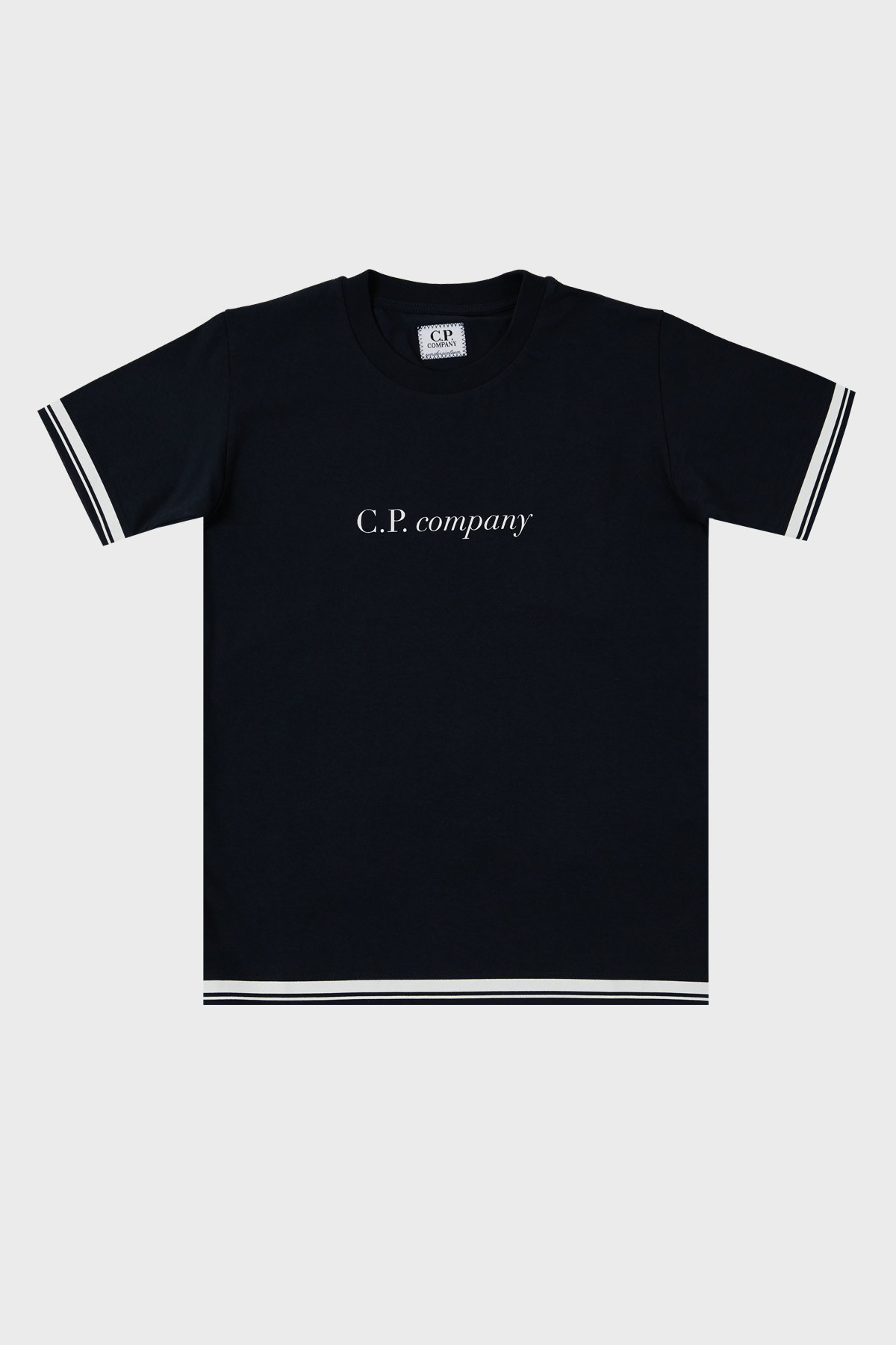 C.P. Company Pamuklu Bisiklet Yaka Çocuk T Shirt 10CKTS048 005792W 888 LACİVERT