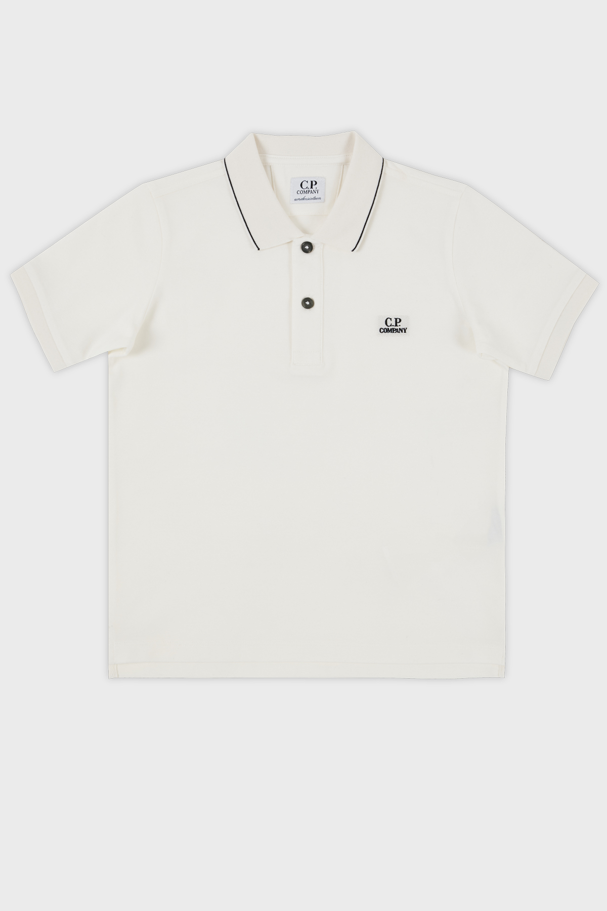 C.P. Company Streç Pamuklu Çocuk Polo Yaka T Shirt 10CKPL023 005263W 103 BEYAZ