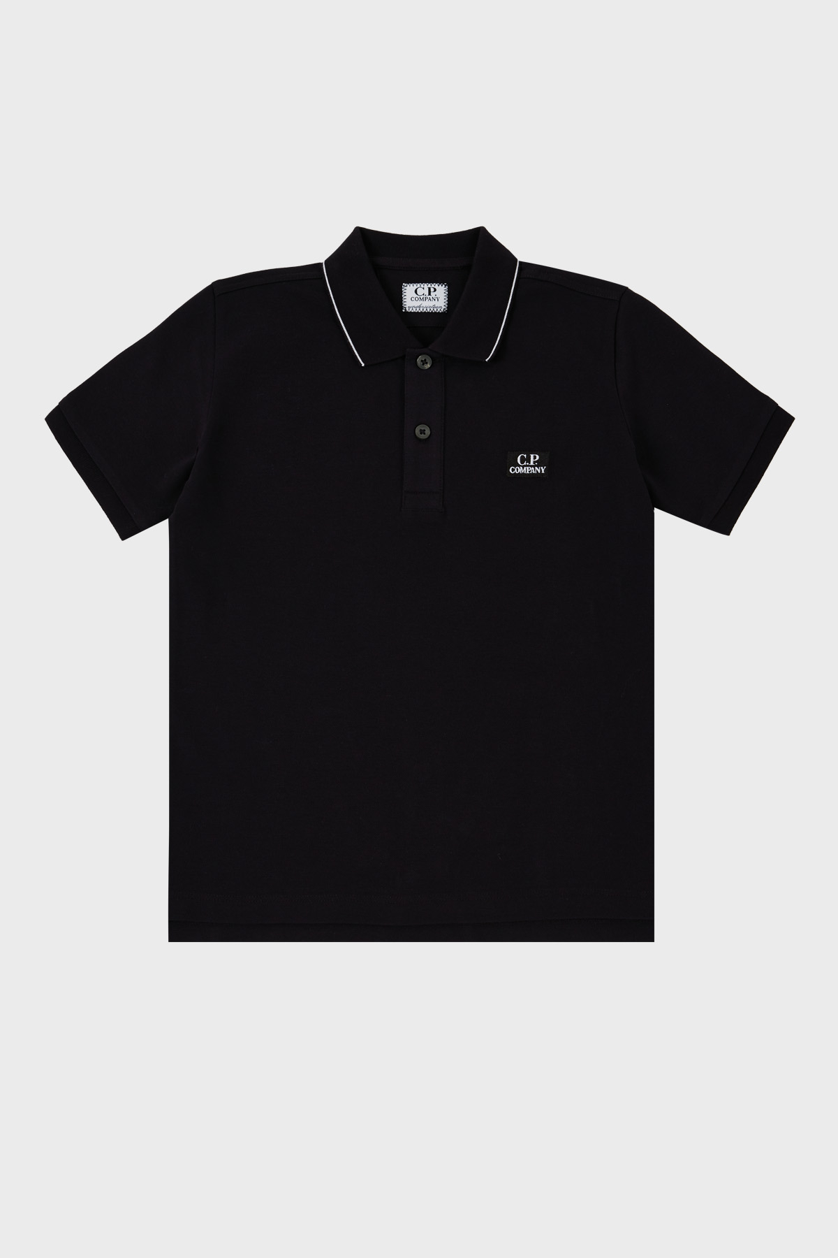 C.P. Company Streç Pamuklu Çocuk Polo Yaka T Shirt 10CKPL023 005263W 999 SİYAH