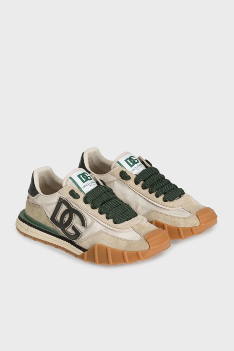 Dolce Gabbana Deri Karışımlı Logolu Sneaker Erkek Ayakkabı CS2384