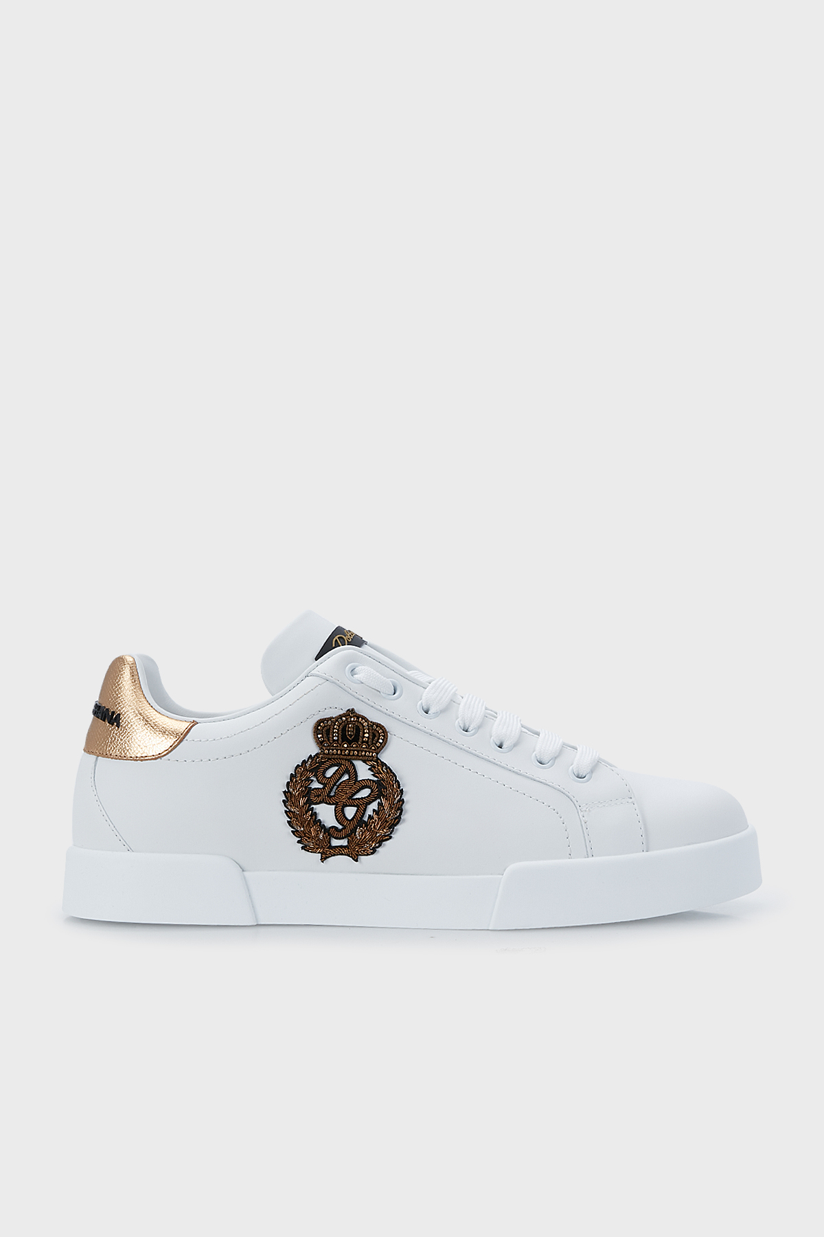 Dolce Gabbana Hakiki Deri Erkek Ayakkabı CS1761 AH136 8I047 BEYAZ-GOLD