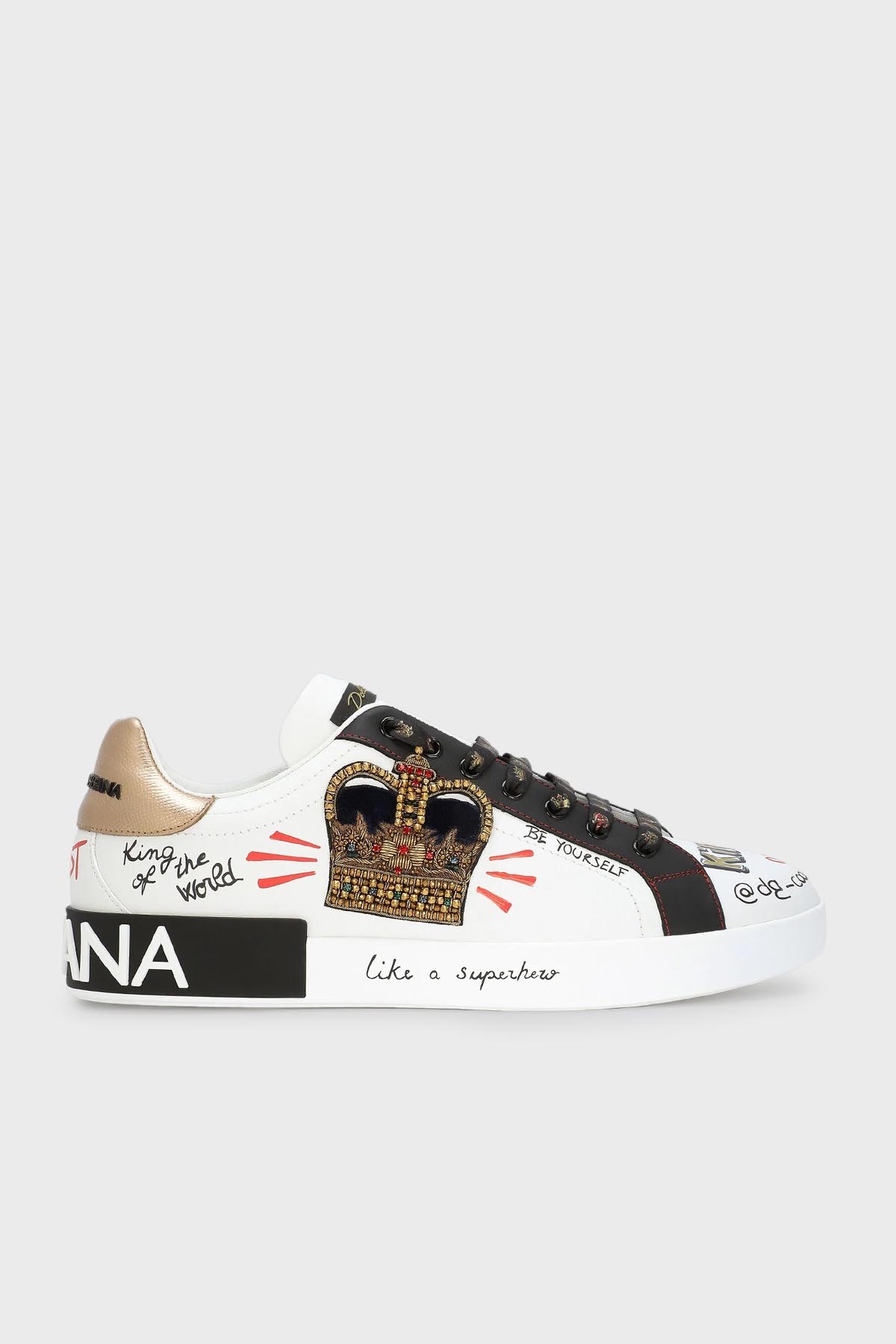 Dolce & Gabbana Hakiki Deri Sneaker Erkek Ayakkabı CS1570 AZ268 HWF57 BEYAZ
