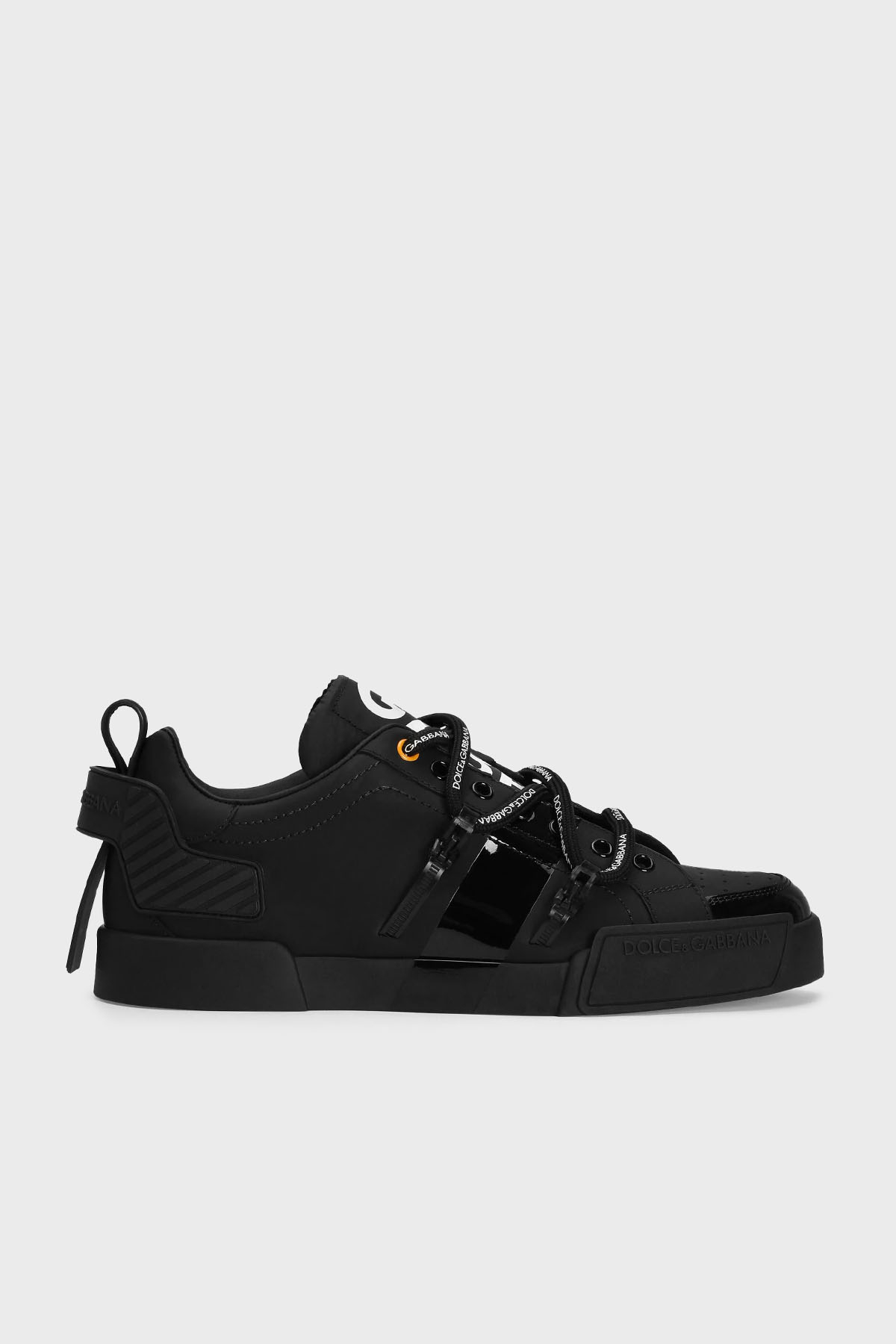 Dolce & Gabbana Logolu Deri Sneaker Erkek Ayakkabı CS2328 AJ986 89690 SİYAH