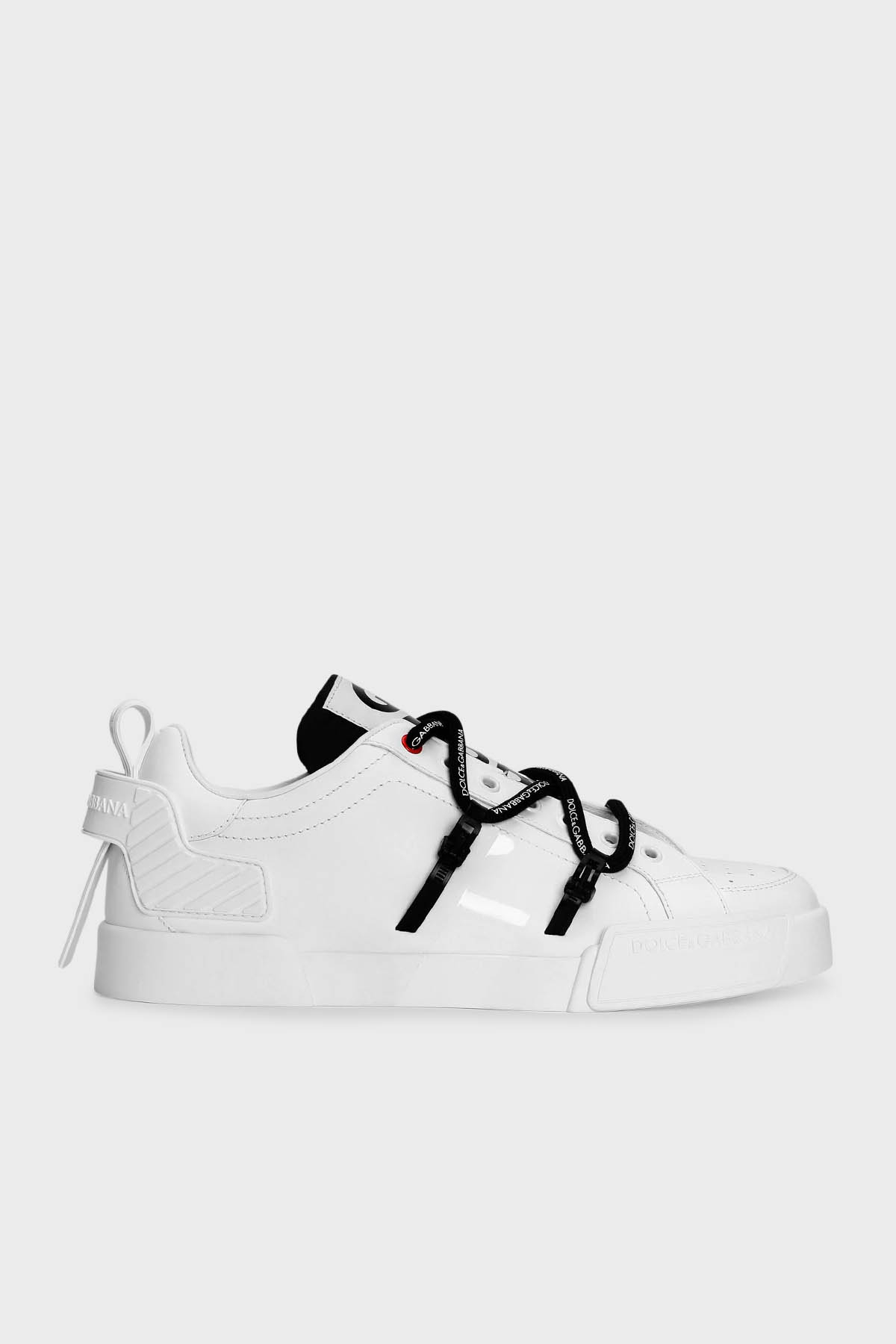 Dolce & Gabbana Logolu Deri Sneaker Erkek Ayakkabı CS2328 AJ986 89697 BEYAZ