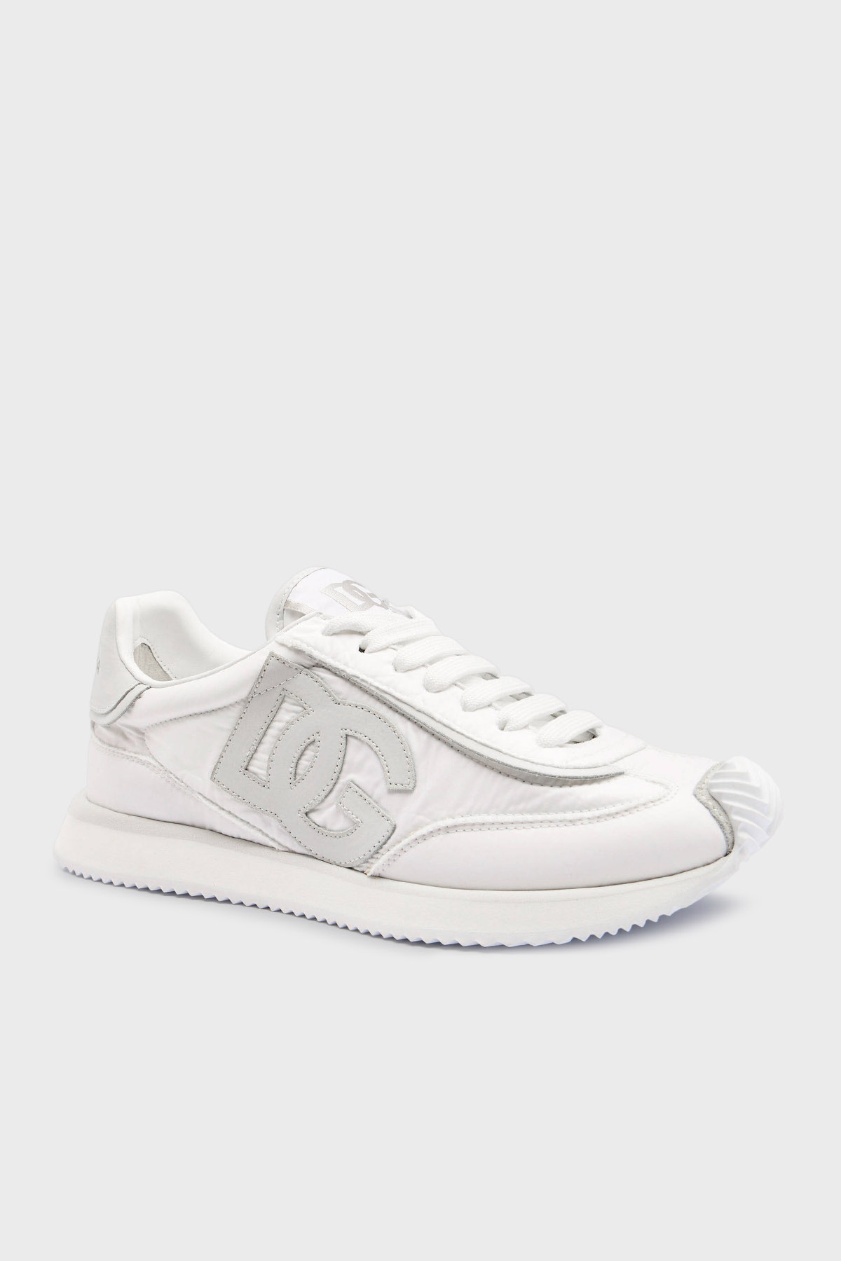 Dolce & Gabbana Logolu Hakiki Deri Karışımlı Sneaker Erkek Ayakkabı CS2288 AF992 80001 BEYAZ