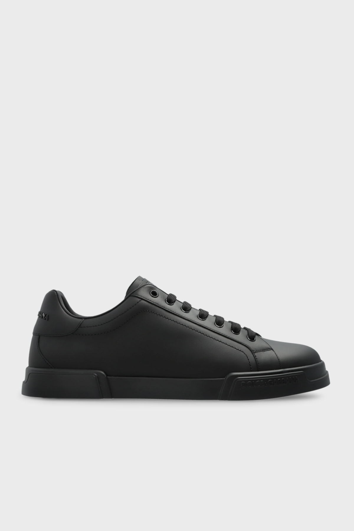 Dolce & Gabbana Logolu Hakiki Deri Sneaker Erkek Ayakkabı CS2332 A1065 80999 SİYAH