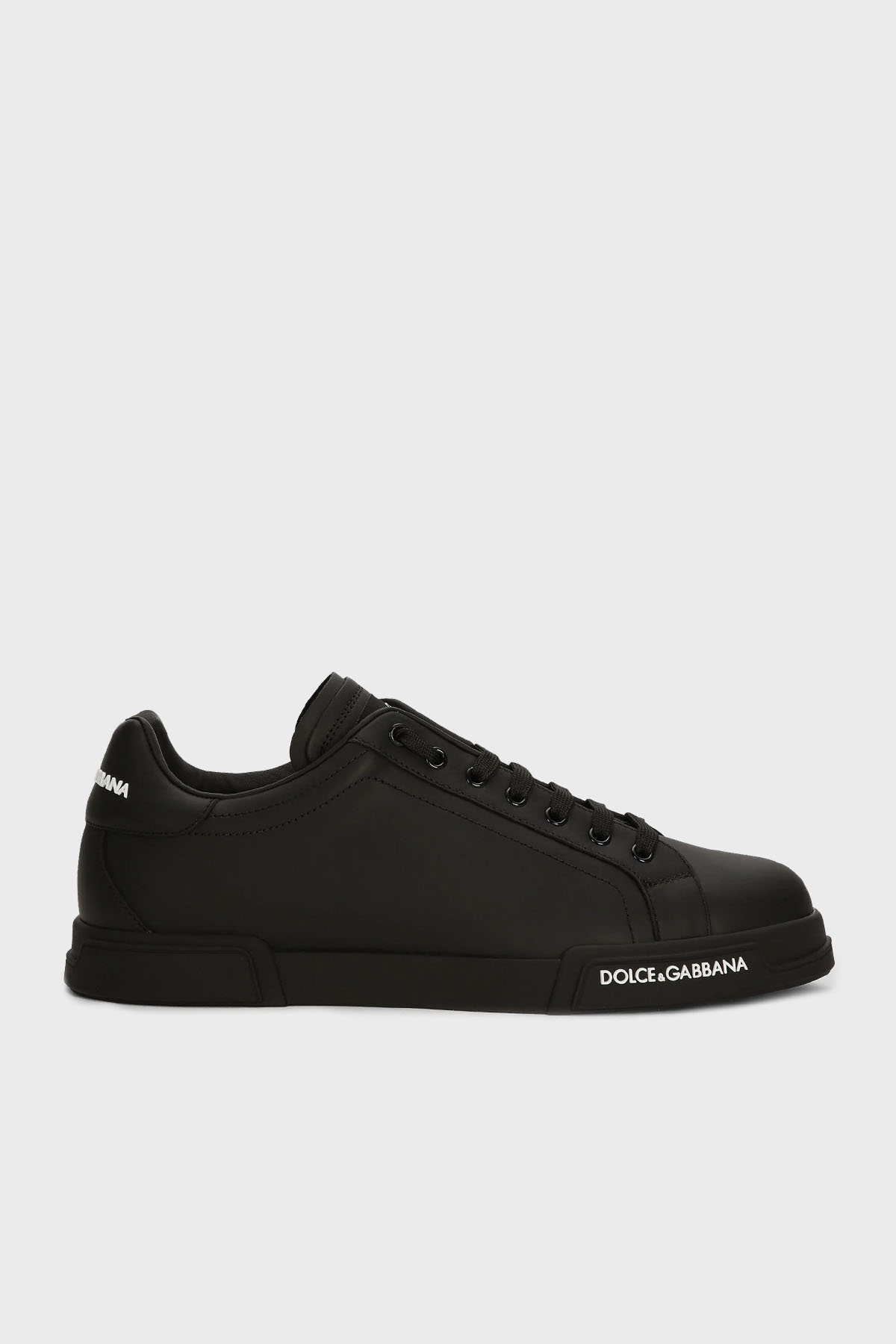 Dolce & Gabbana Logolu Hakiki Deri Sneaker Erkek Ayakkabı CS2332 AA335 8B956 SİYAH