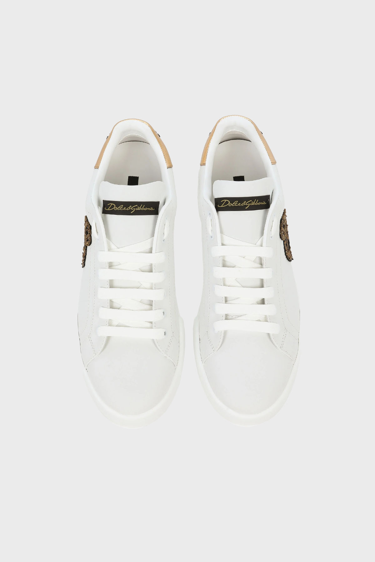 Dolce & Gabbana Taç Logolu Deri Sneaker Erkek Ayakkabı