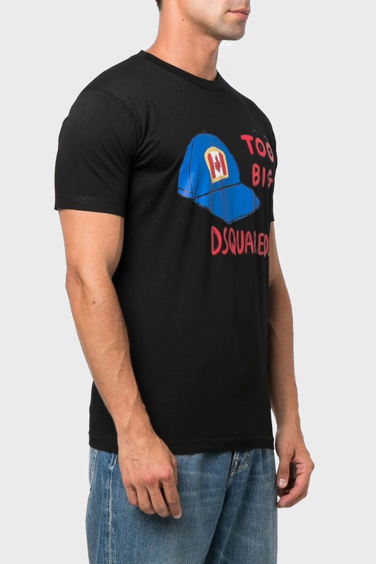 Dsquared2 Baskılı Pamuklu Regular Fit Bisiklet Yaka Erkek T Shirt S71GD1185 S23009 900 SİYAH
