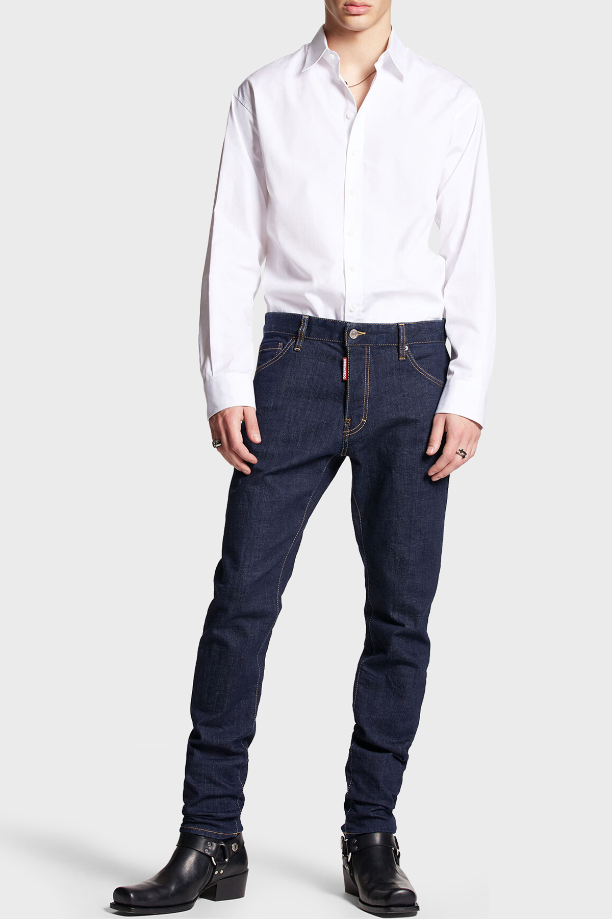 Dsquared2 Dark Rinse Wash Streç Pamuklu Slim Fit Cool Guy Jeans Erkek Kot Pantolon S74LB1134 S30664 470 LACİVERT