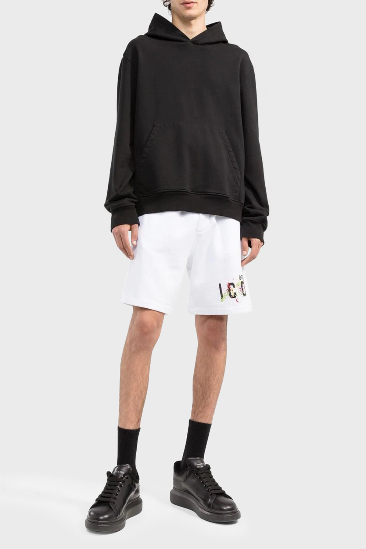 Dsquared2 Elastik Bel Bantlı Pamuklu Regular Fit Erkek Short S79MU0038 S25516 100 BEYAZ