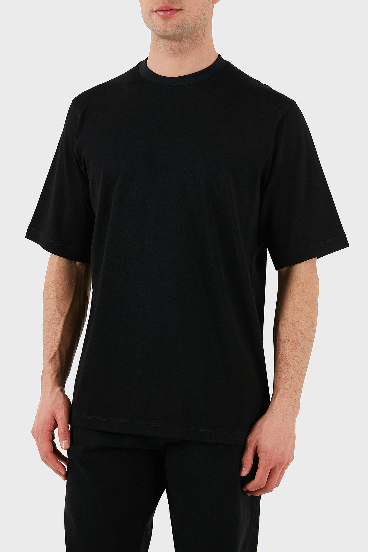 Dsquared2 Logo Baskılı Regular Fit Pamuklu Bisiklet Yaka Erkek T Shirt S74GD1266 S21658 900 SİYAH