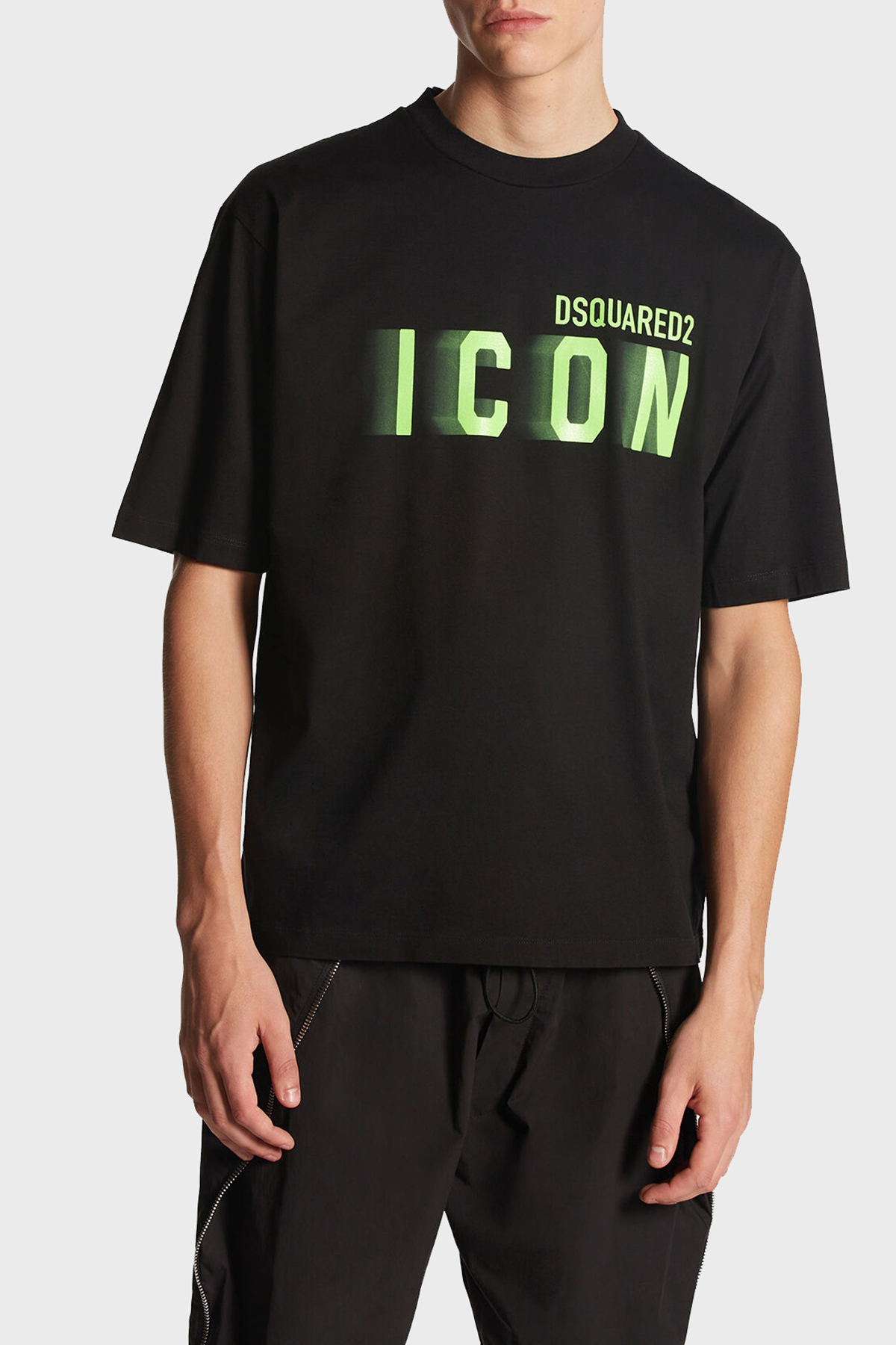 Dsquared2 Logolu % 100 Pamuk Bisiklet Yaka Erkek T Shirt S79GC0081 S230099 71X SİYAH