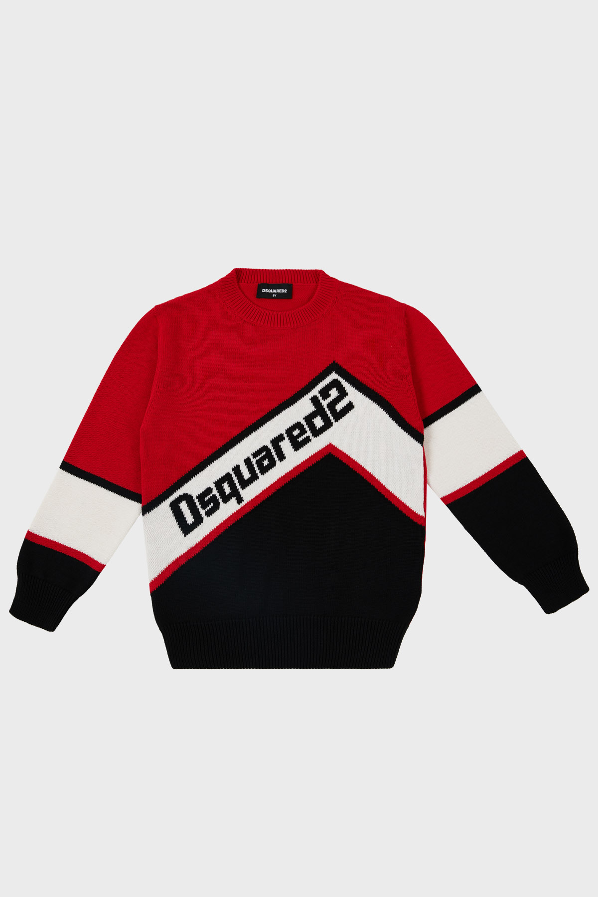 Dsquared2 Pamuklu Bisiklet Yaka Çocuk  DQ0084 D005X Kazak DQ0084-D005X RED KIRMIZI