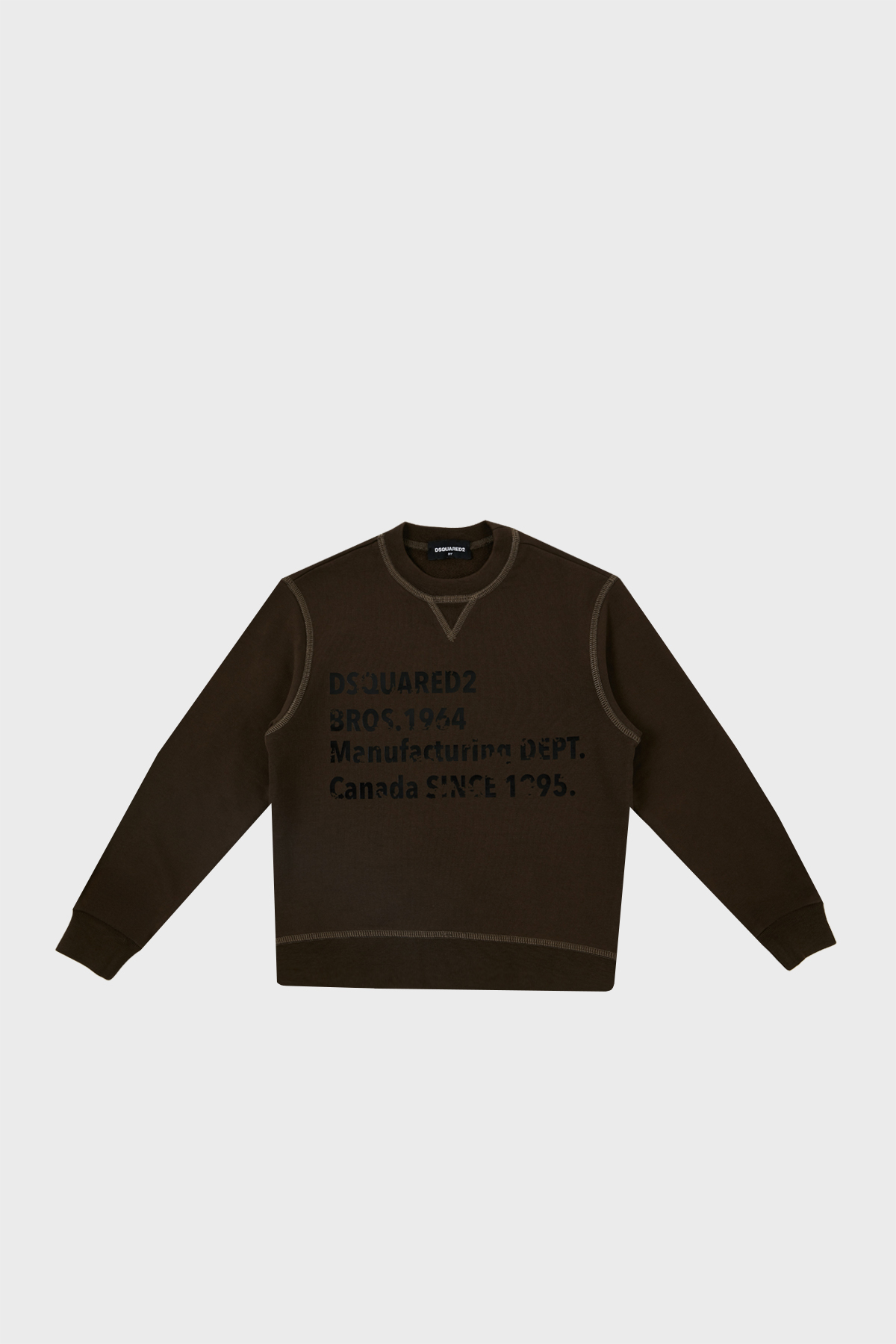 Dsquared2 Pamuklu Bisiklet Yaka Çocuk  DQ0209 D002Y Sweat DQ0209-D002Y GREEN HAKİ