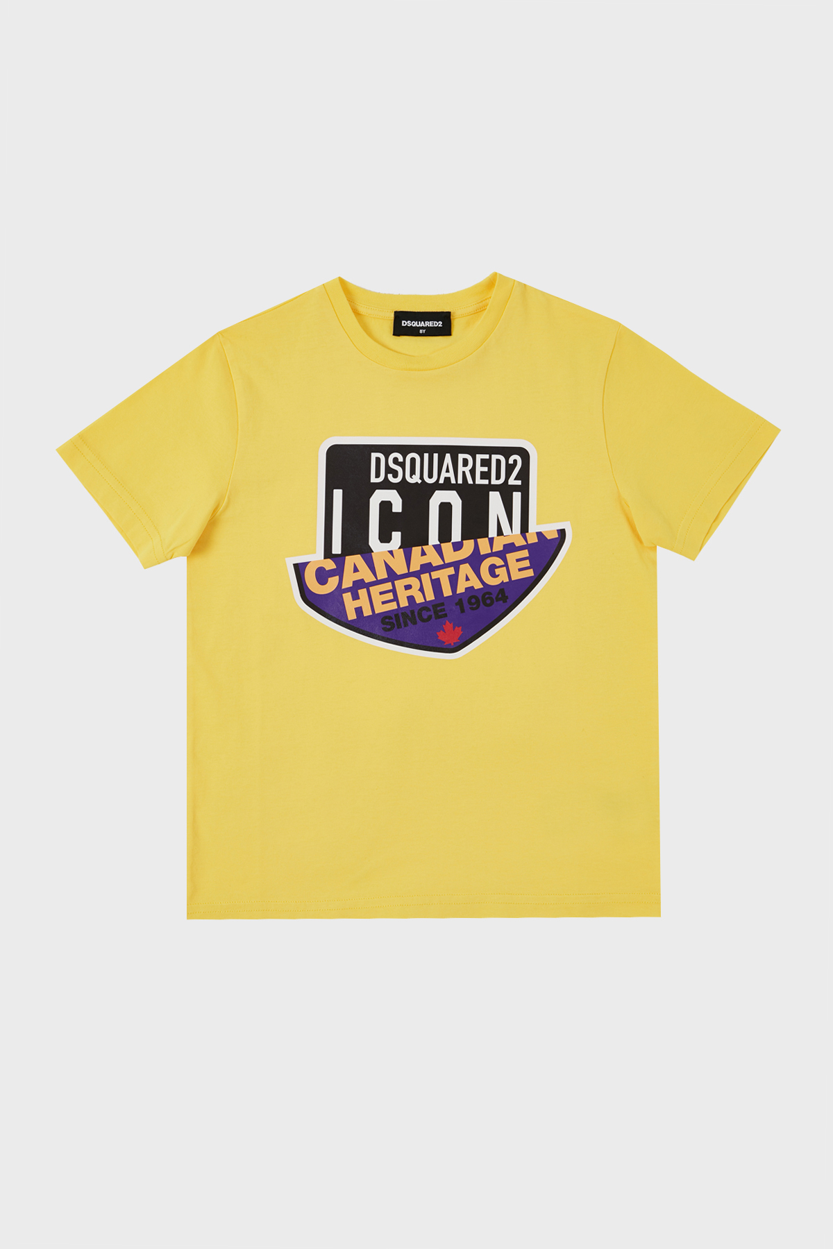 Dsquared2 Pamuklu Bisiklet Yaka Çocuk  DQ0244 D002F T Shirt DQ0244-D002F YELLOW SARI