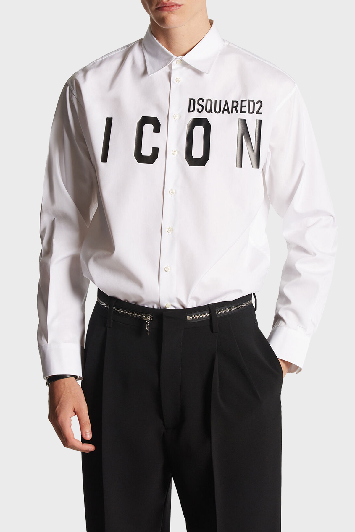 Dsquared2 Pamuklu Regular Fit Erkek Gömlek S79DL0026 S36275 100 BEYAZ