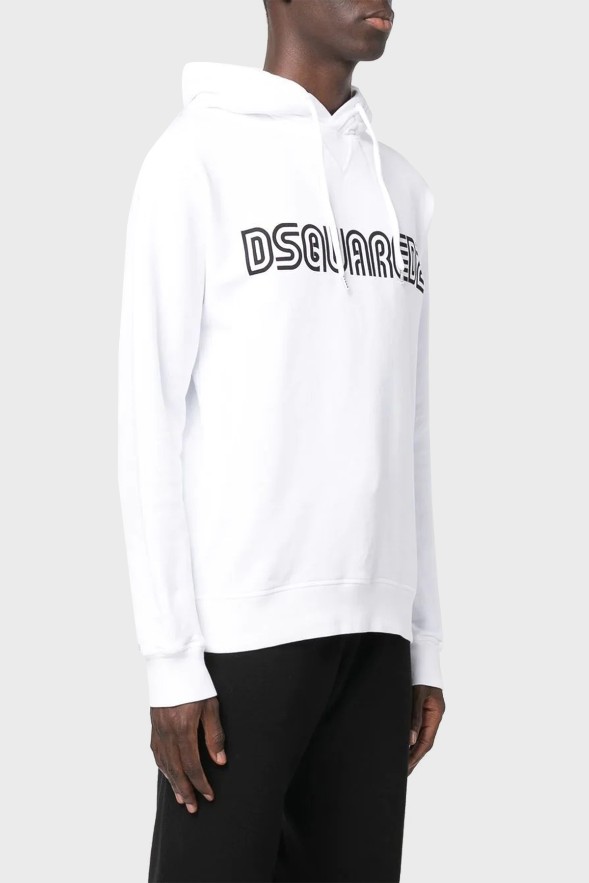 Dsquared2 Pamuklu Relaxed Fit Kapüşonlu Erkek Sweat S71GU0550 S25030 100 BEYAZ