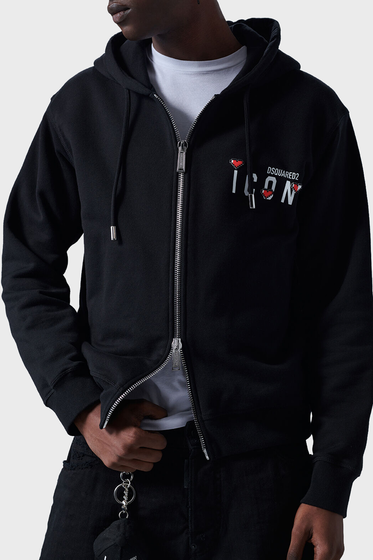 Dsquared2 Pamuklu Relaxed Fit Kapüşonlu Erkek Sweat S79HG0011 S25516 900 SİYAH