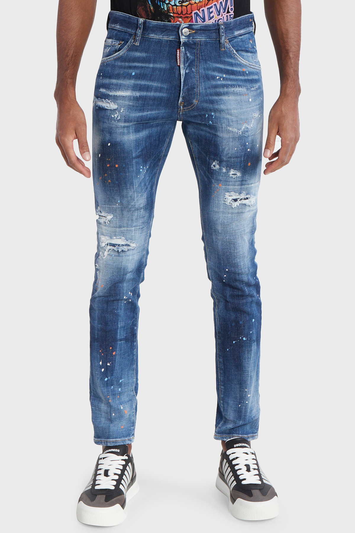 Dsquared2 Streç Pamuklu Skinny Fit Jeans Erkek Kot Pantolon S71LB1364 S30872 470 LACİVERT
