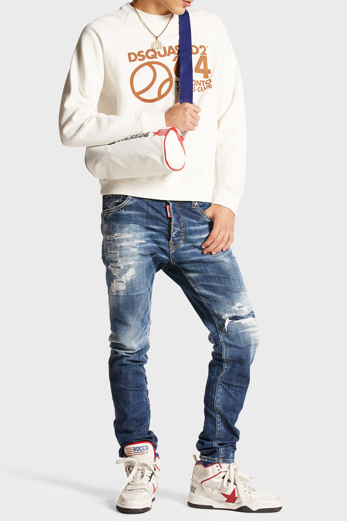 Dsquared2 Streç Pamuklu Skinny Fit Jeans Erkek Kot Pantolon S71LB1365 S30342 470 LACİVERT