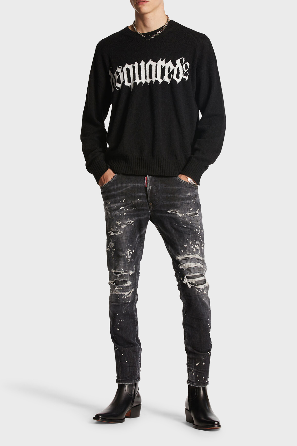 Dsquared2 Streç Pamuklu Skinny Fit Jeans Erkek Kot Pantolon S74LB1430 S30503 900 SİYAH