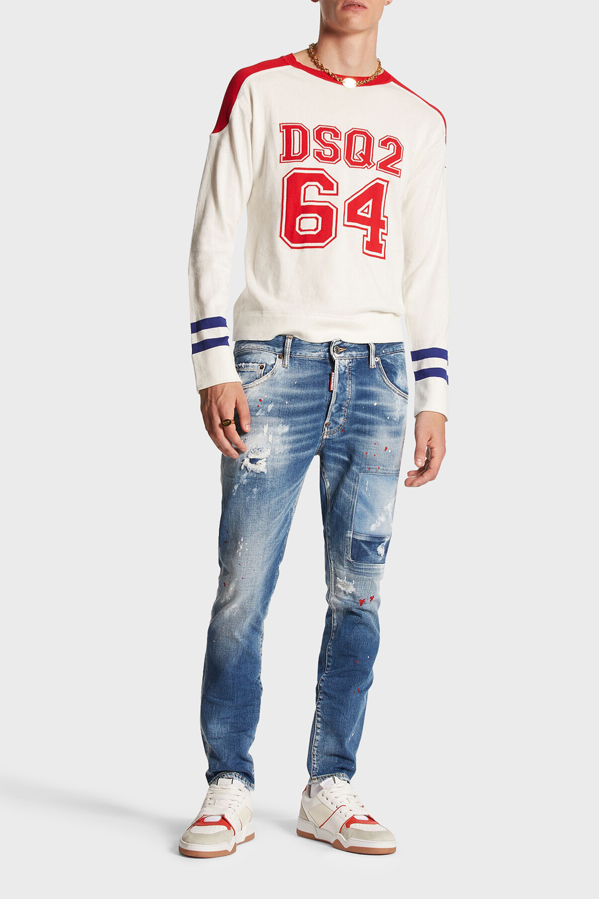 Dsquared2 Streç Pamuklu Skinny Fit Jeans Erkek Kot Pantolon S74LB1456 S30663 470 LACİVERT