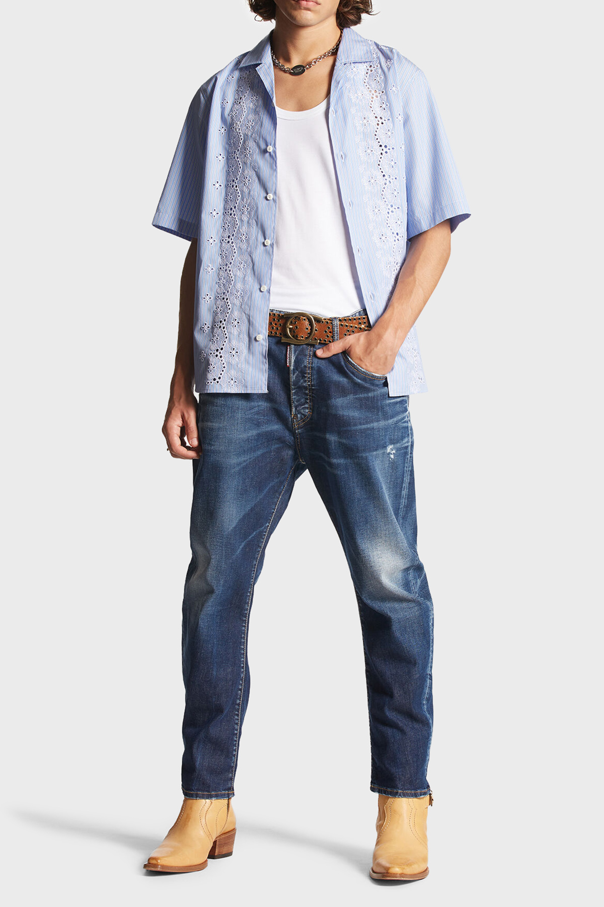 Dsquared2 Streç Pamuklu Skinny Fit Jeans Erkek Kot Pantolon S74LB1461 S30789 470 LACİVERT