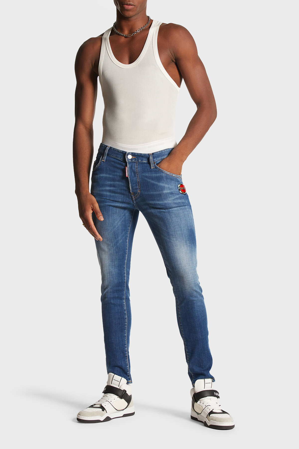 Dsquared2 Streç Pamuklu Skinny Fit Jeans Erkek Kot Pantolon S74LB1471 S30342 470 LACİVERT