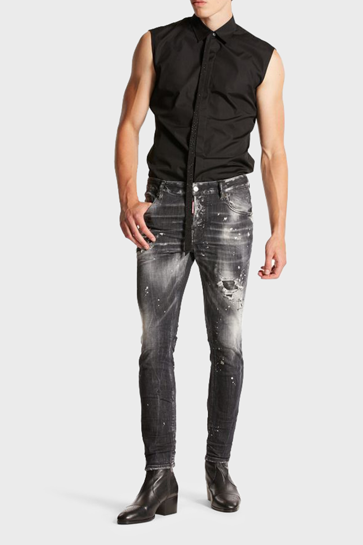 Dsquared2 Streç Pamuklu Skiny Fit Jeans Erkek Kot Pantolon S71LB1373 S30503 900 SİYAH