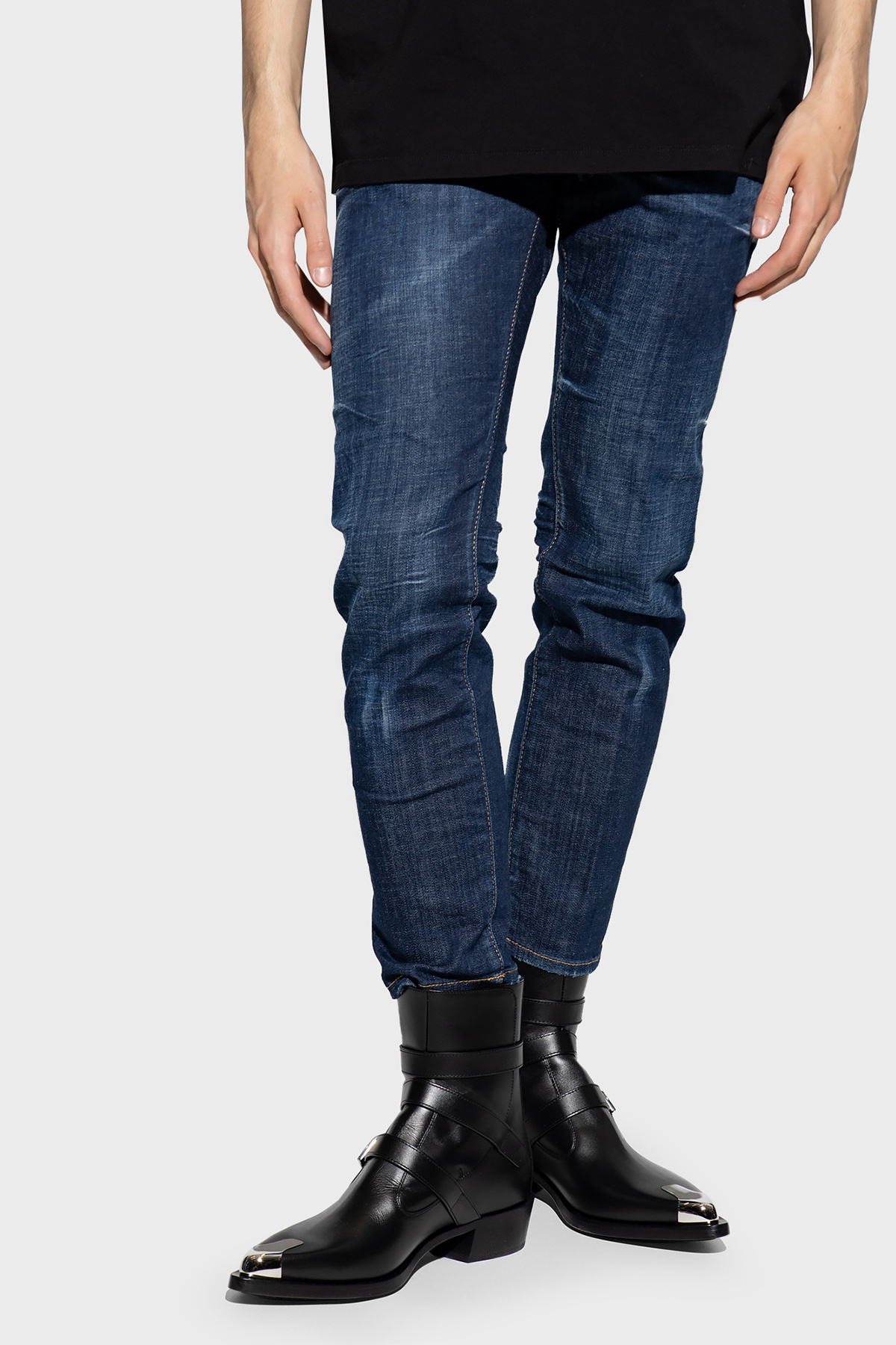 Dsquared2 Streç Pamuklu Slim Fit Jeans Erkek Kot Pantolon S74LB1316 S30342 470 LACİVERT
