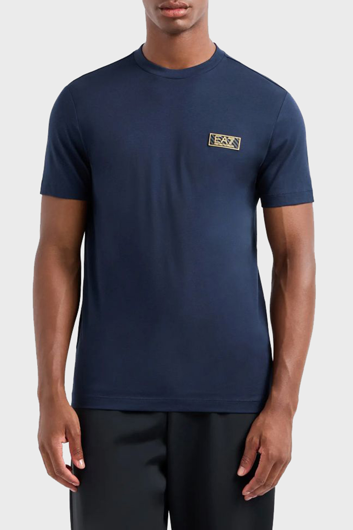 EA7 % 100 Pamuk Regular Fit Bisiklet Yaka Erkek T Shirt 7M000021 AF10170 UB102 LACİVERT
