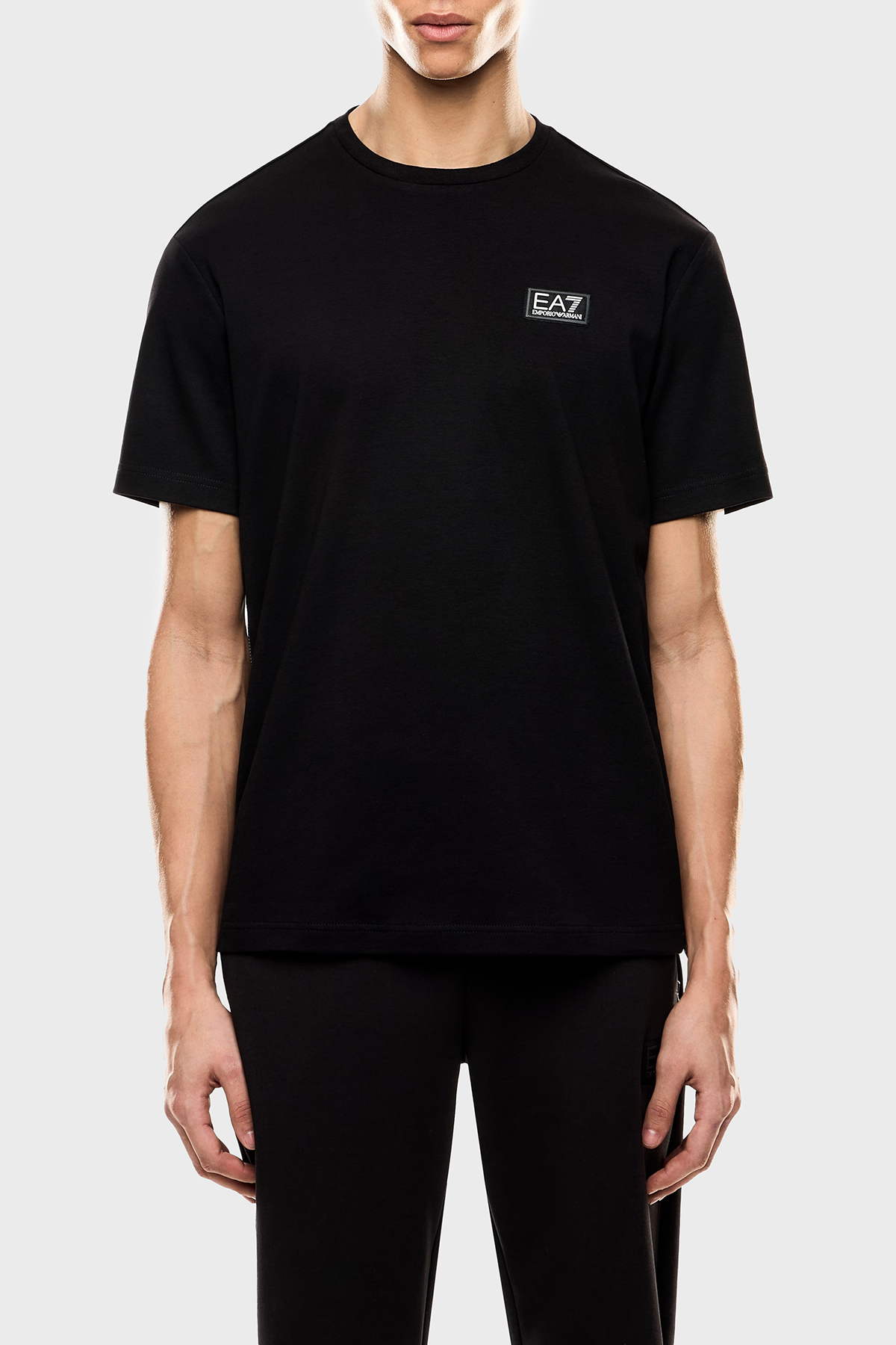 EA7 % 100 Pamuk Regular Fit Bisiklet Yaka Logolu Erkek T Shirt 7M000516 AF14616 UC001 SİYAH