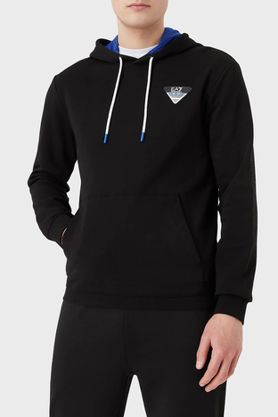 EA7 % 100 Pamuk Regular Fit Cepli Kapüşonlu Erkek Sweat 6LPM72 PJEQZ 1200 SİYAH - EA7
