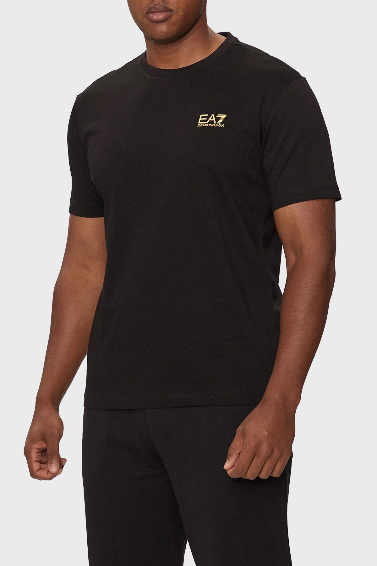 EA7 % 100 Pamuklu Bisiklet Yaka Erkek T Shirt 8NPT25 PJVPZ 0208 SİYAH